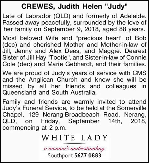 Date Listed:. . Gold coast bulletin funeral notices